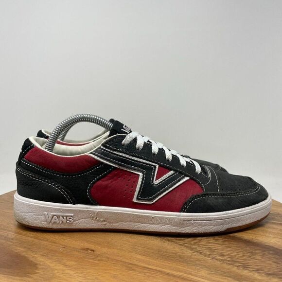 Vans Lowland CC Men's Size 8.5 Shoes Black Red Leather Skate Sneakers Comfy Cush - Picture 1 of 9